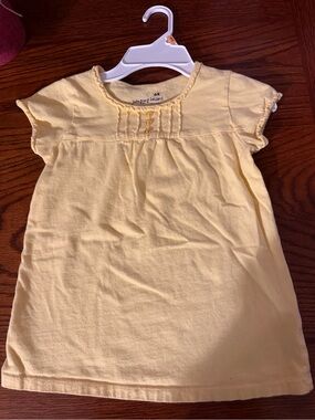 jumping beans Pale Yellow Short Sleeve Pintuck Top